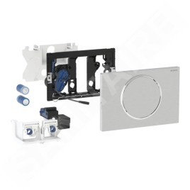 Geberit Sigma10 - Commande électronique de chasse d'eau, alimentation par pile, easy to clean, inox brossé 115.869.SN.6