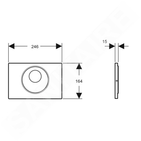 Geberit Sigma10 - Commande électronique de chasse d'eau d’urinoir,  alimentation par pile, inox brossé / poli 115.891.SN.6