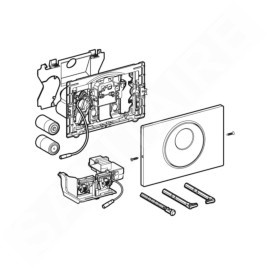 Geberit Sigma10 - Commande électronique de chasse d'eau d’urinoir,  alimentation par pile, inox brossé / poli 115.891.SN.6