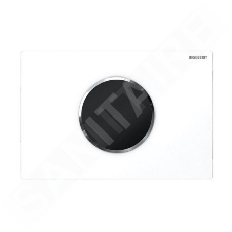 Geberit Sigma10 - Commande électronique de chasse d'eau, alimentation par pile, blanc / chrome brillant 115.908.KJ.6
