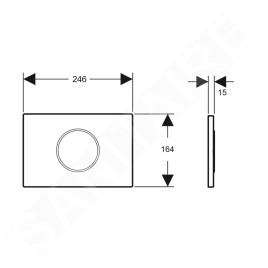 Geberit Sigma10 - Commande électronique de chasse d'eau, alimentation par pile, blanc / doré 115.908.KK.6