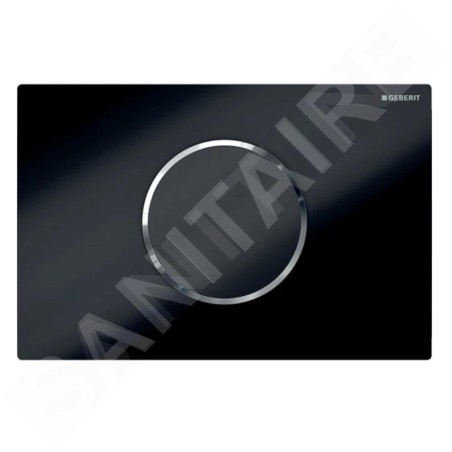 Geberit Sigma10 - Commande électronique de chasse d'eau, alimentation par pile, noir / chrome brillant 115.908.KM.6