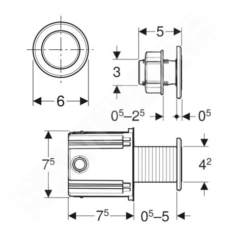 Geberit Systèmes de chasse d’eau - Commande de WC à déclenchement électronique du rinçage, type 01, alimentation sur secteur,