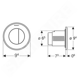 Geberit Systèmes de chasse d’eau - Commande à distance de chasse d'eau type 10, 2 actions, pour réservoir de chasse encastré 8