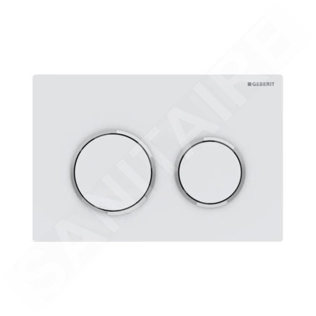 Geberit Omega20 - Plaque de déclenchement, blanc mat /chrome brillant 115.085.JT.1