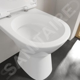 Villeroy & Boch ViCare - WC à poser, sortie par arrière, Rimless, CeramicPlus, blanc alpin 4683R0R1