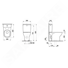 Laufen Lua - WC combiné avec siège SoftClose, évacuation arrière, remplissage latéral, Rimless, DualFlush, blanc H8670860009721