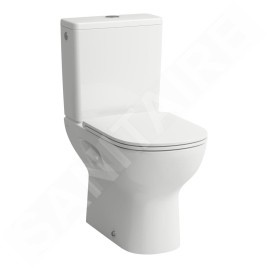 Laufen Lua - WC combiné avec siège SoftClose, évacuation par le bas, remplissage latéral, Rimless, DualFlush, blanc