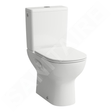 Laufen Lua - WC combiné avec siège SoftClose, évacuation par le bas, remplissage latéral, Rimless, DualFlush, blanc