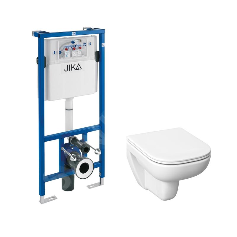 Jika Deep - Set bâti-support et WC suspendu, Rimless, DualFlush, blanc H6006140000002