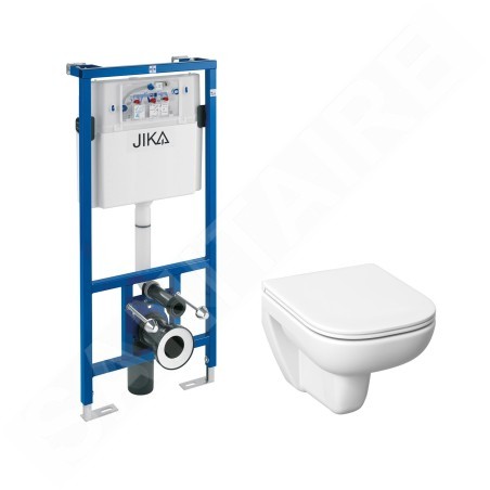 Jika Deep - Set bâti-support et WC suspendu, Rimless, DualFlush, blanc H6006140000002