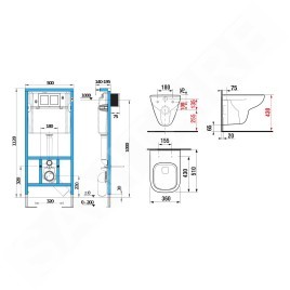Jika Deep - Set bâti-support et WC suspendu, Rimless, DualFlush, blanc H6006140000002