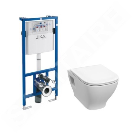 Jika Deep - Set bâti-support et WC suspendu, Rimless, DualFlush, blanc H6006160000002