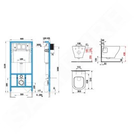 Jika Deep - Set bâti-support et WC suspendu, Rimless, DualFlush, blanc H6006160000002