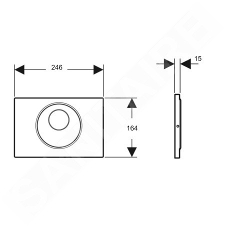 Geberit Sigma10 - Commande électronique de chasse d'eau, alimentation par pile, easy to clean, noir mat 115.891.DW.6