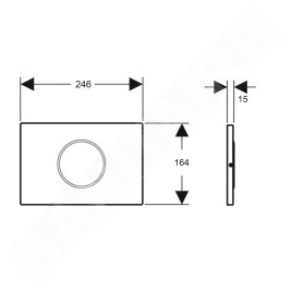 Geberit Sigma10 - Commande électronique de chasse d'eau, alimentation secteur, easy to clean,chrome mat 115.907.JQ.6