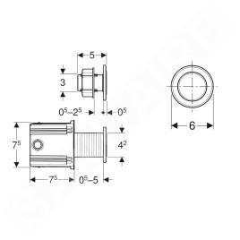 Geberit Systèmes de chasse d’eau - Commande électronique à distance de chasse d'eau d'urinoir, type 10, alimentation secteur,