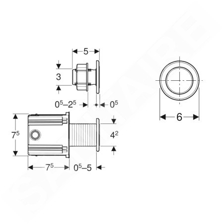 Geberit Systèmes de chasse d’eau - Commande électronique à distance de chasse d'eau d'urinoir, type 10, alimentation secteur,