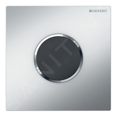 Geberit Systèmes de chasse d’eau - Commande électronique de chasse d'eau d'urinoir, type 10, à piles, easy to clean, chrome mat