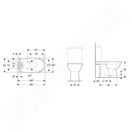 Geberit Selnova - cuvette de WC, sortie par le bas, 665x356 mm, blanc 500.151.01.7