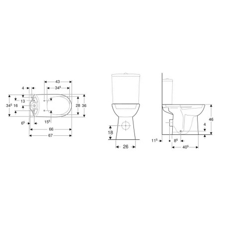 Geberit Selnova Comfort - cuvette de WC, sortie arrière, 670x360 mm, blanc 500.284.01.5