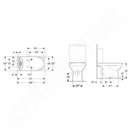 Geberit Selnova - cuvette de WC, sortie arrière, 680x360 mm, blanc 500.287.01.7