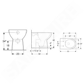 Geberit Selnova - WC à poser, évacuation arrière, Rimfree, blanc 500.393.01.7