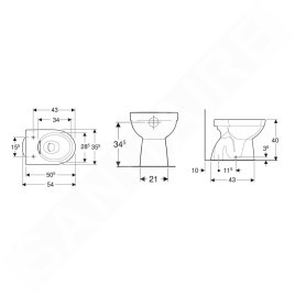 Geberit Selnova - Cuvette à poser, Rimfree, blanc 500.399.01.7
