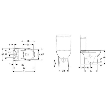 Geberit Selnova Comfort - Cuvette à poser, Rimfree, blanc 500.478.01.7