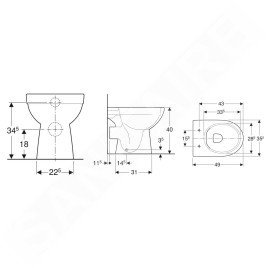 Geberit Selnova - WC à poser, 490x352 mm, Rimfree, blanc 500.480.01.7