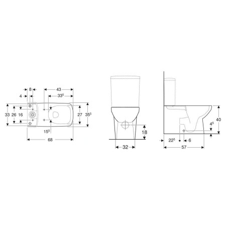 Geberit Selnova Square - cuvette de WC, sortie vario, 680x350 mm, Rimfree, blanc 500.489.01.7