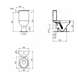 Ideal Standard Alpha - Combinée WC, évacuation Vario, blanc R027201