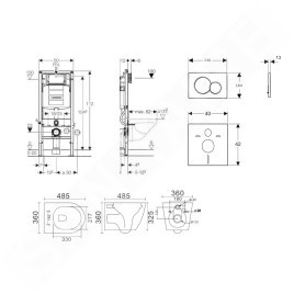 Geberit Duofix - Set de bâti-support, cuvette Gaia et abattant softclose, plaque de déclenchement Sigma01, chrome brillant