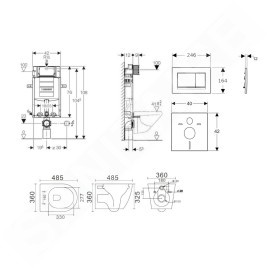 Geberit Kombifix - Set de bâti-support, cuvette Gaia et abattant softclose, plaque de déclenchement Sigma30, chrome/chrome mat