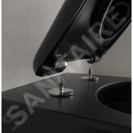 Villeroy & Boch Antao - Cuvette de WC suspendue, Rimless, CeramicPlus, TitanGlaze, TwistFlush, Pure Black 4674T0R7