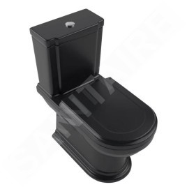 Villeroy & Boch Hommage - cuvette de WC à poser, coude Vario, CeramicPlus, TitanGlaze, Pure Black 666210R7