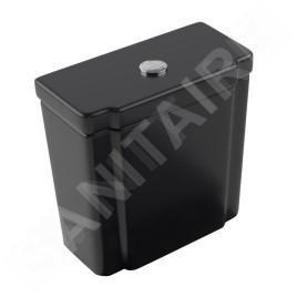 Villeroy & Boch Hommage - Réservoir de chasse d’eau, remplissage latéral, CeramicPlus, TitanGlaze, Pure Black 772111R7