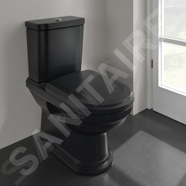 Villeroy & Boch Hommage - Réservoir de chasse d’eau, remplissage latéral, CeramicPlus, TitanGlaze, Pure Black 772111R7