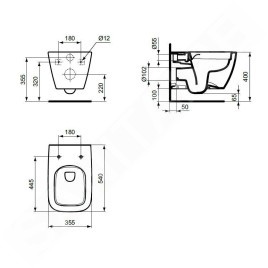 Ideal Standard i.Life B - WC à poser, évacuation Vario, RimLS+, gris brillant T461458
