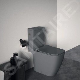 Ideal Standard i.Life B - Réservoir de chasse d'eau, remplissage par le bas, gris brillant T472358