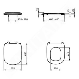 Ideal Standard Tesi - Abattant WC, blanc T552101