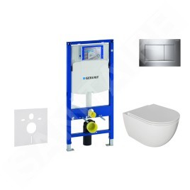 Geberit Duofix - Set de bâti-support, cuvette Oudee et abattant softclose, plaque de déclenchement Sigma30, chrome SANI11CA1121