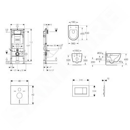 Geberit Duofix - Set de bâti-support, cuvette Oudee et abattant softclose, plaque de déclenchement Sigma30, chrome SANI11CA1121