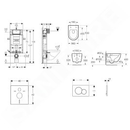 Geberit Kombifix - Set de bâti-support, cuvette Oudee et abattant softclose, plaque de déclenchement Sigma01, chrome brillant