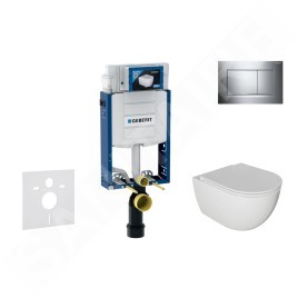 Geberit Kombifix - Set de bâti-support, cuvette Oudee et abattant softclose, plaque de déclenchement Sigma30, chrome