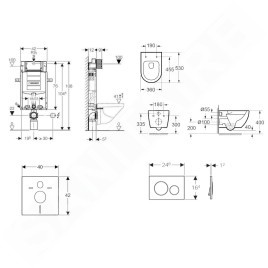 Geberit Kombifix - Set de bâti-support, cuvette Oudee et abattant softclose, plaque de déclenchement Sigma20, blanc/chrome