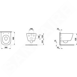 Laufen Meda - WC suspendu, Rimless, graphite mat H8201137580001