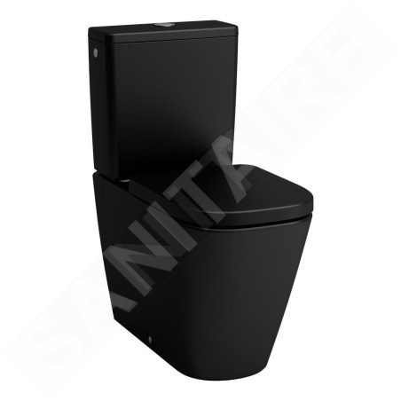 Laufen Meda - Cuvette WC combiné, évacuation vario, Rimless, noir mat H8241117160001