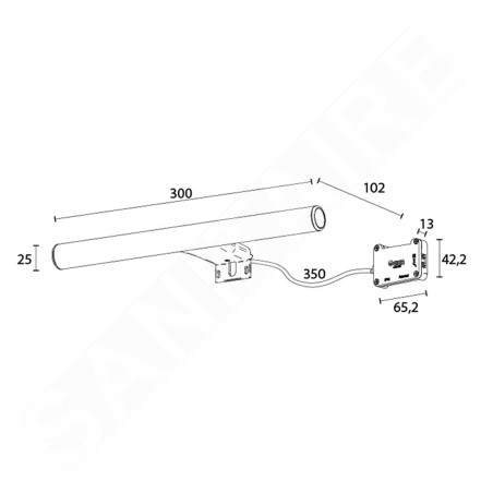 Sapho Irene - Luminaire LED 300x100x25 mm, chrome E27260CI