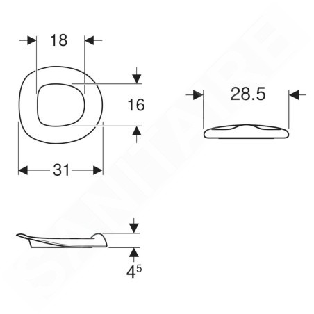 Geberit Bambini - Siège WC sans couvercle, pour enfant, gris agate 502.972.PL.1